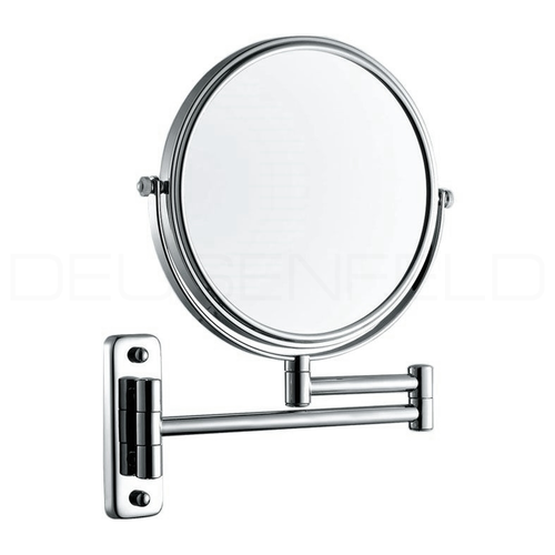 DEUSENFELD K7C - Doppel Wand Kosmetikspiegel 7x Vergrößerung + Normalspiegel, 20cm, 360° schwenkbar