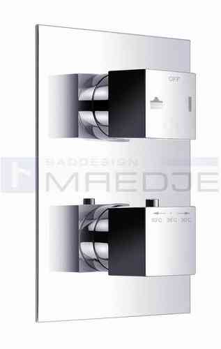 Design DEUSENFELD Unterputz Thermostat "QUADRO 08", mit Umsteller, inkl. Einbaubox