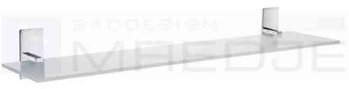 Design Glasablage Glasregal Badezimmerkonsole "POOL" , 60cm, 6mm matt,  Halter verchromt