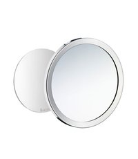 Design Wand Kosmetikspiegel 5-Fach Vergrößerung, selbstklebend / magnetisch, 15,2cm, M. verchromt