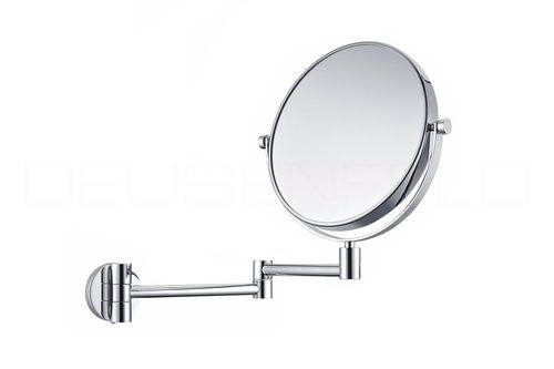 DEUSENFELD K52C - Doppel Wand Kosmetikspiegel 5x Vergrößerung + Normalspiegel, 20cm, 360° schwenkbar