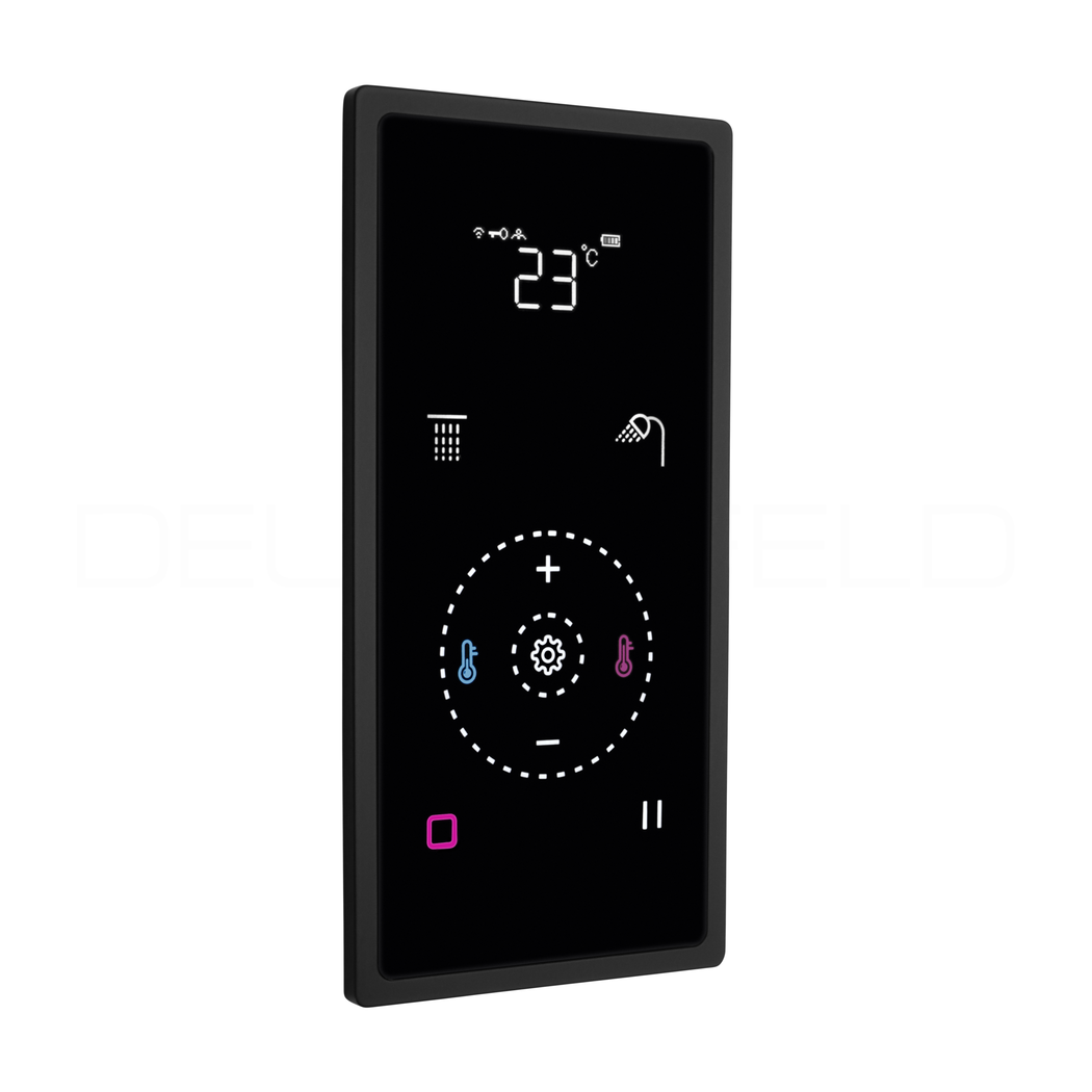 DEUSENFELD M8 Unterputz Digital Edelstahl Thermostat Armatur, 2-Wege, Touch, WIFI, APP, MATT SCHWARZ