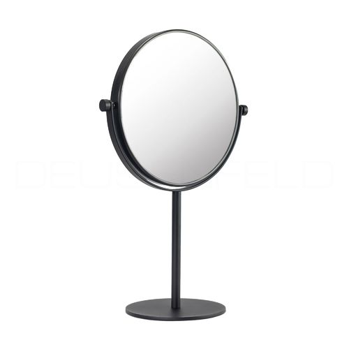 DEUSENFELD SK1020B - Doppel Stand Kosmetikspiegel, 10x Vergrößerung + Normal, Ø20cm, matt schwarz