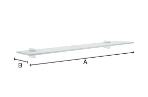Smedbo AK347 - Badezimnmerkonsole Glasablage Glasregal "AIR" , 60cm, 6mm, Halter Messing verchromt
